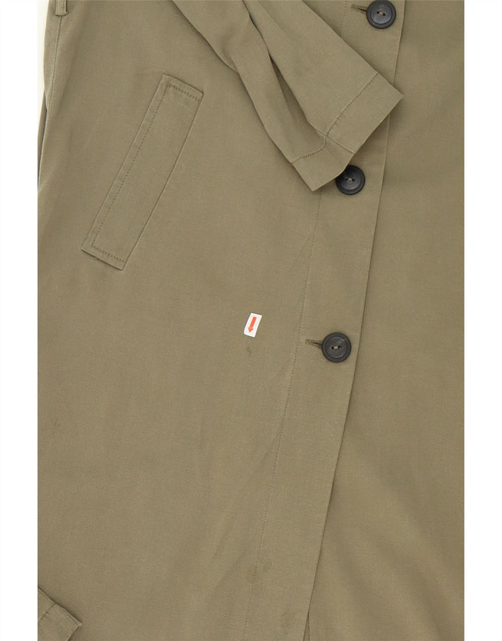 ZARA Womens Overcoat UK 14 Medium Green Lyocell Vintage Zara and Second-Hand Zara from Messina Hembry 