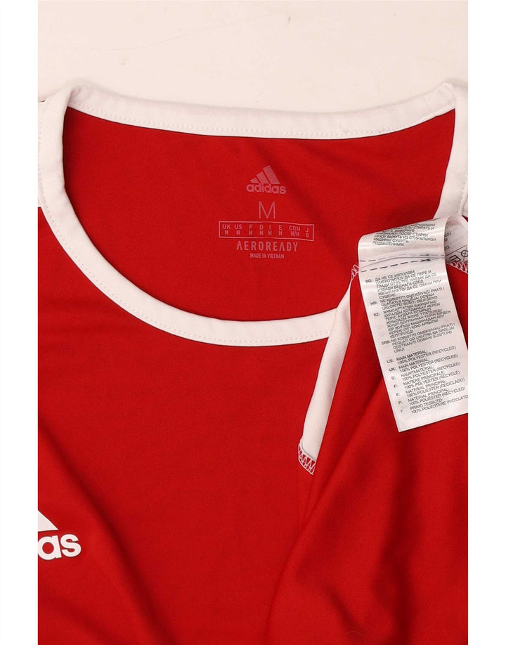 Adidas Herren Aeroready T-Shirt Top Mittelrotes Colourblock-Polyester