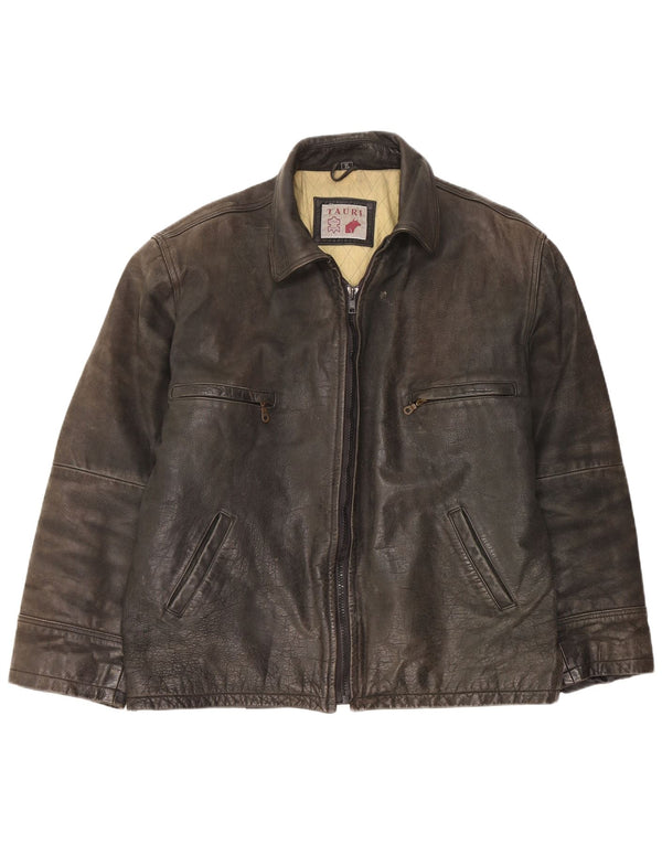 Tauri Herren Lederjacke UK 42 XL Schwarzes Leder