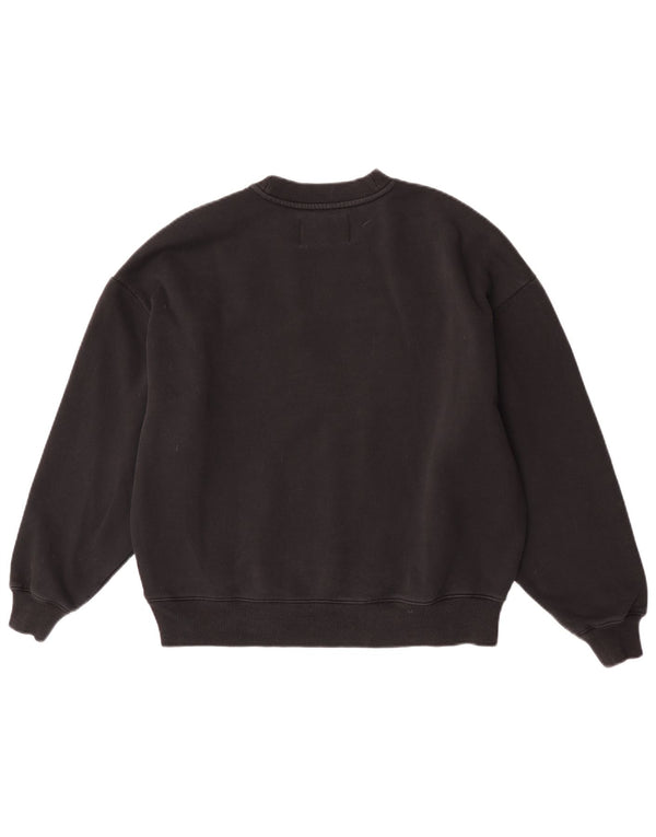 Calvin Klein Jeans Damen Übergroßer Sweatshirt-Pullover UK 4 XS Schwarz