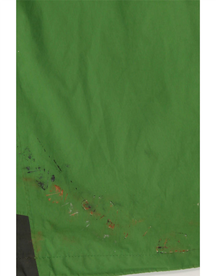 JACK WOLFSKIN Mens Hooded Rain Jacket UK 36/38 Medium Green Colourblock