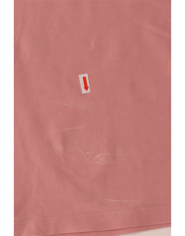 ADIDAS Damen Grafik T-Shirt Top UK 14 Mittelrosa Baumwolle