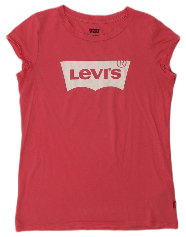 Levi's Mädchen-T-Shirt mit Grafik, 13–14 Jahre, rosa Baumwolle