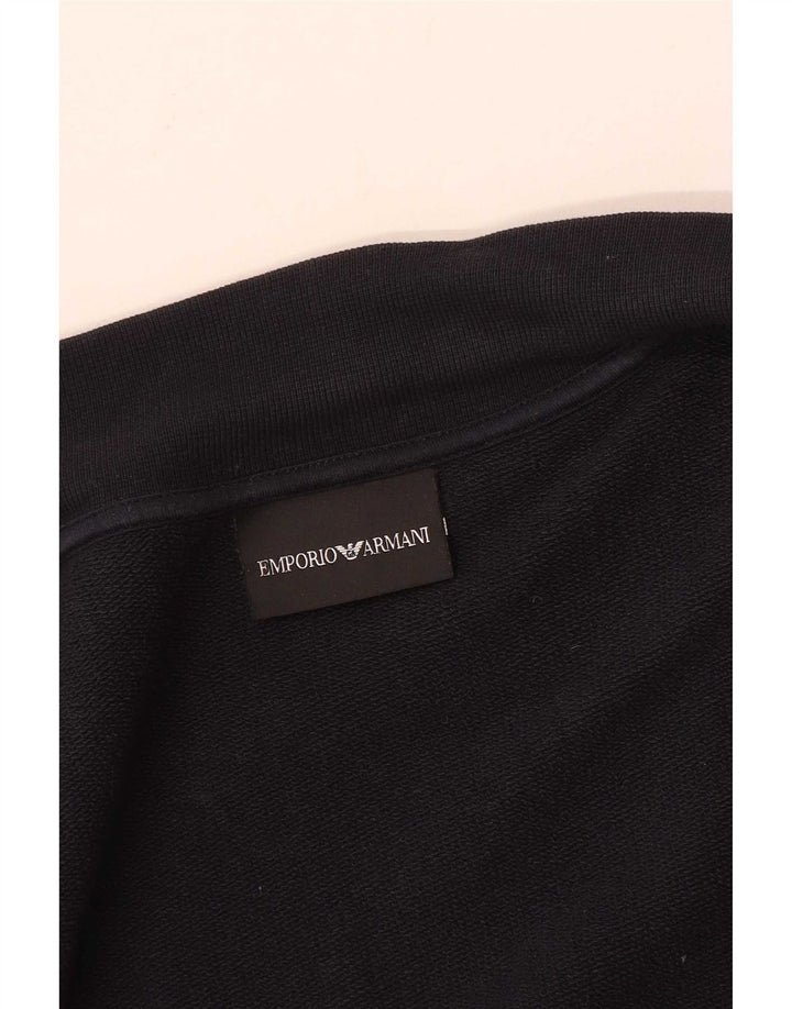 Emporio Armani Herren Grafik-Trainingsanzug-Top-Jacke Mittelschwarz