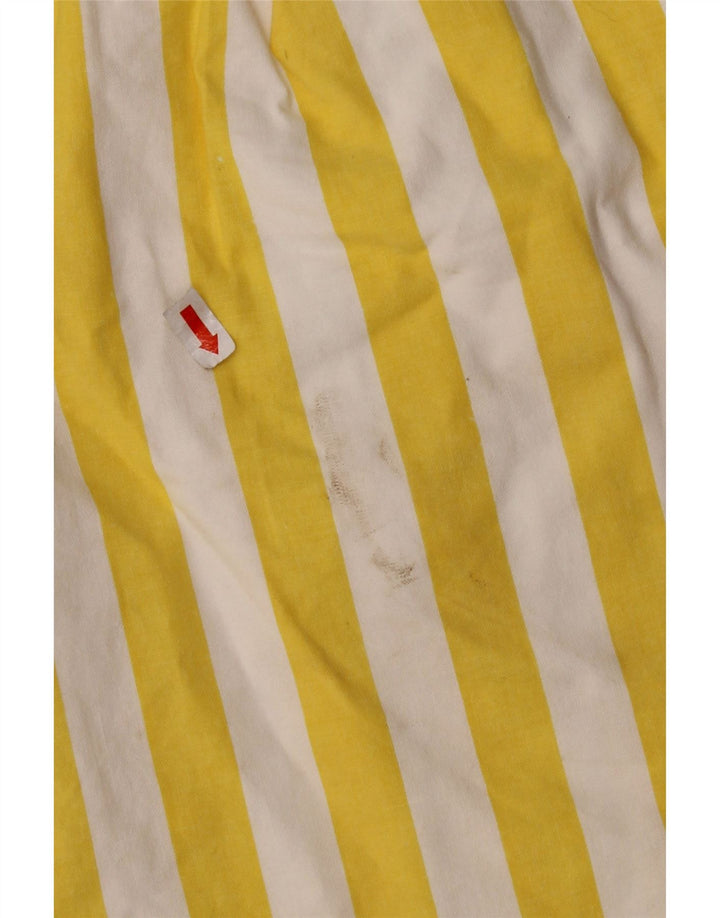 VINTAGE Damen Chinoshorts mit weitem Bein EU 42 Groß W30 Gelb gestreift