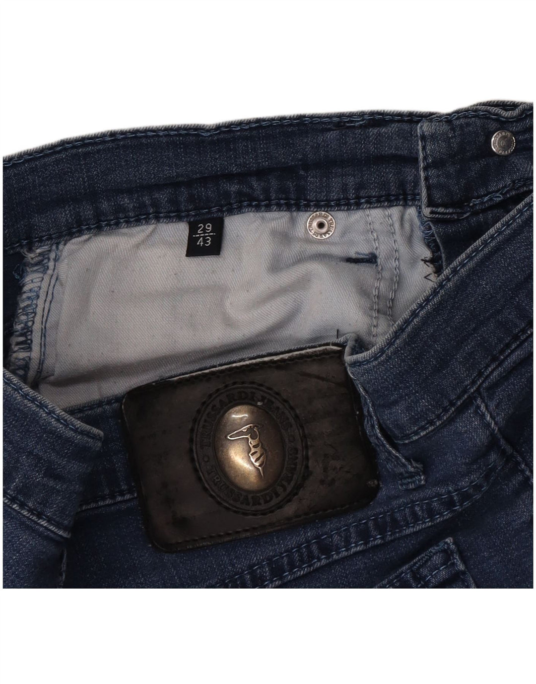 Trussardi Damen Tapered Jeans IT 43 Medium W29 L28 Blau