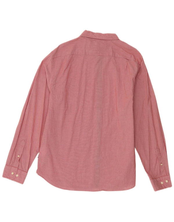 Nautica Herren-Hemd mit klassischer Passform, XL, rosa Nadelstreifen-Baumwolle