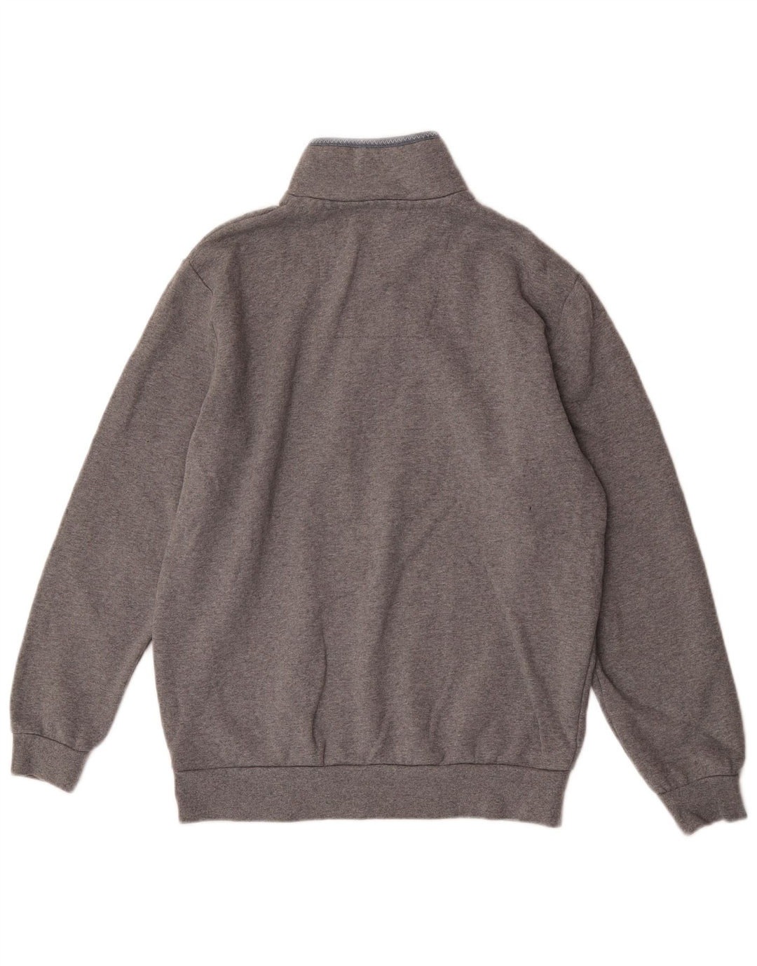 Crew Clothing Herren-Sweatshirt mit Reißverschluss am Hals, groß, aus grauer Baumwolle