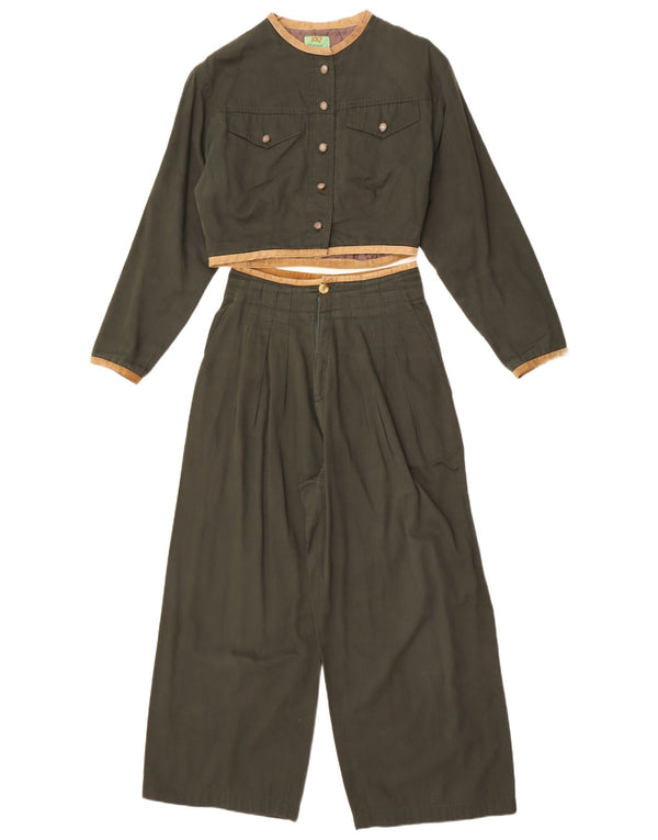 Vintage Damen Loose Fit 2-teiliger Anzug EU 40/42 Medium W26 L25 Grüne Baumwolle