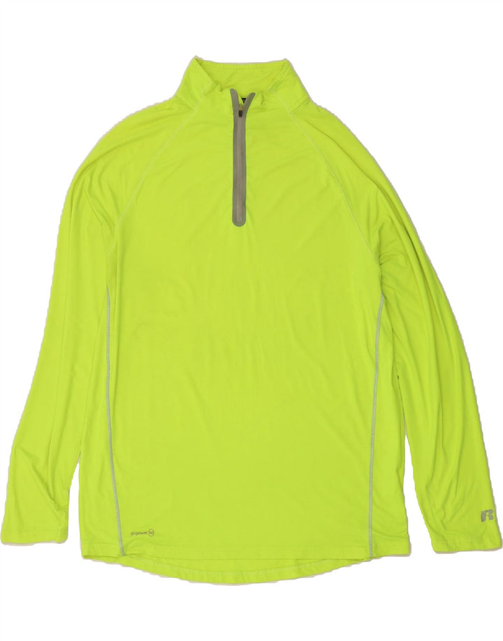 RUSSELL ATHLETIC Mens Zip Neck Pullover Tracksuit Top Large Green Vintage Russell Athletic and Second-Hand Russell Athletic from Messina Hembry 