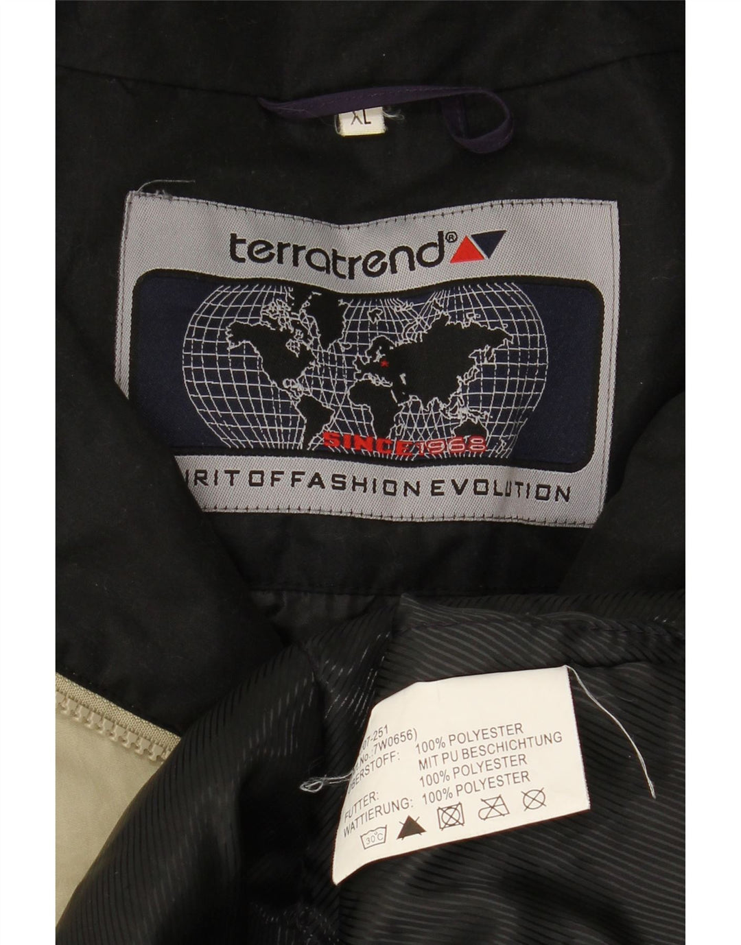 VINTAGE Herren Kapuzen-Windbreakerjacke UK 42 XL Beige Polyester