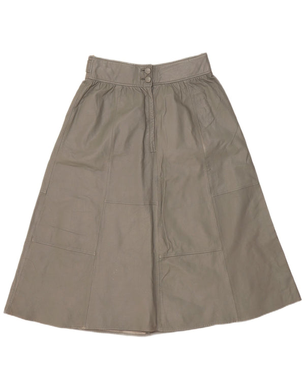 Yessica Damen-Lederrock in A-Linie, EU 38, Mittel W30, graues Leder