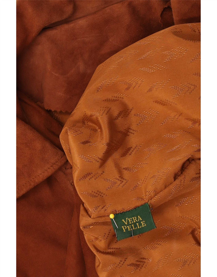 Vintage Damen Wildlederjacke UK 18 XL Braunes Leder