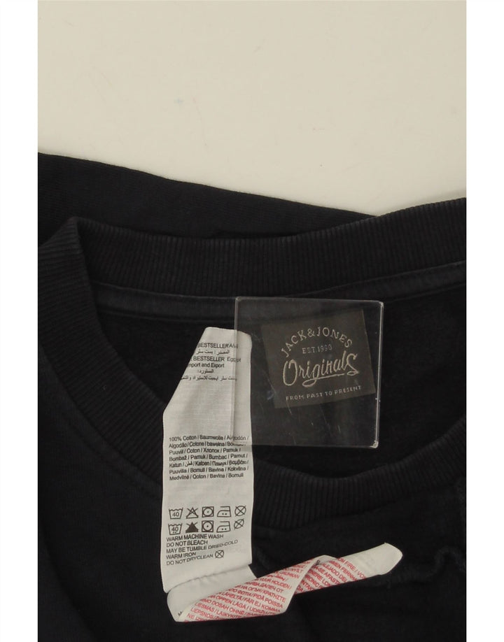 JACK & JONES Herren-Sweatshirt mit Grafik, groß, marineblau, Baumwolle