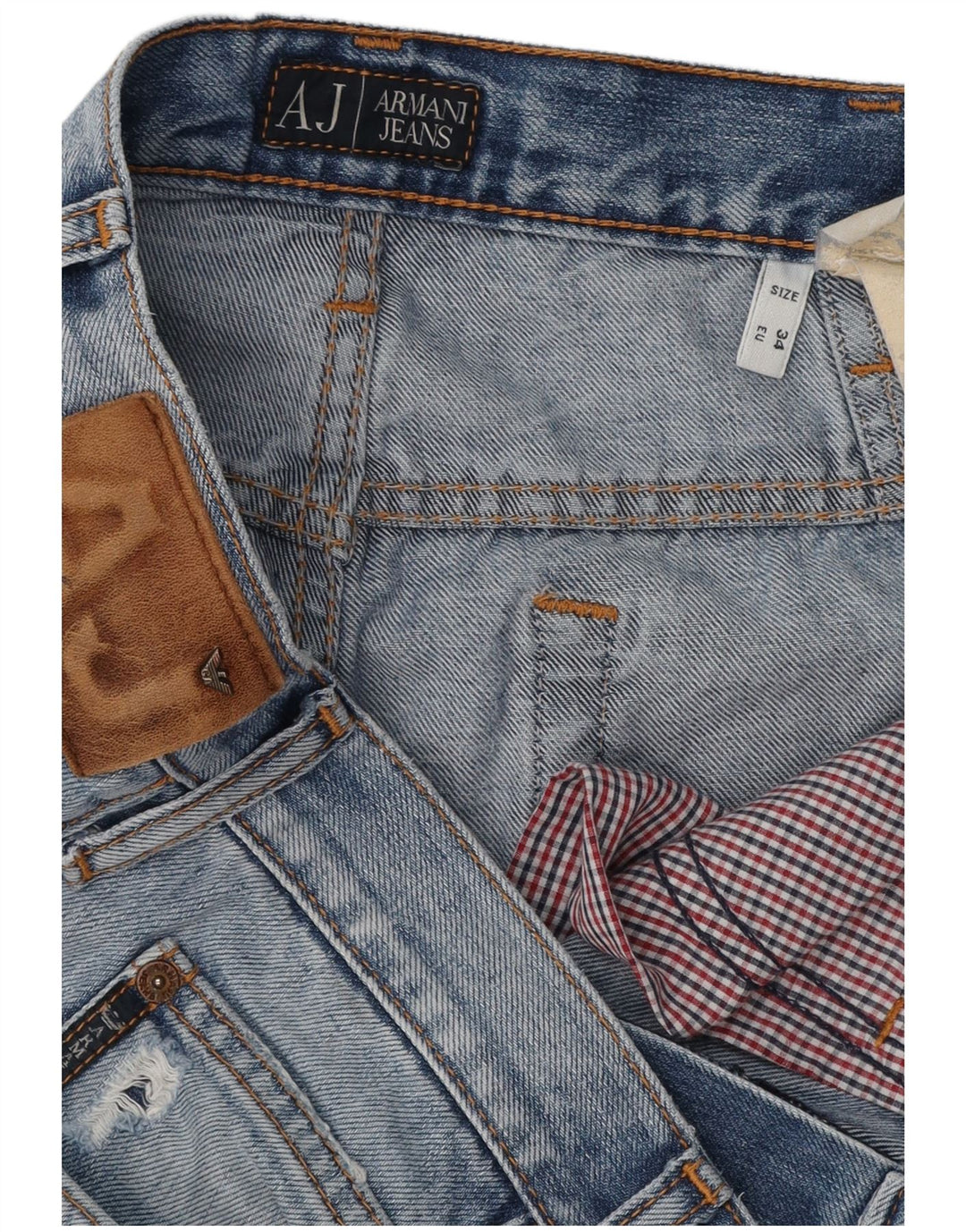 ARMANI Herren Straight Jeans W34 L30 Blau