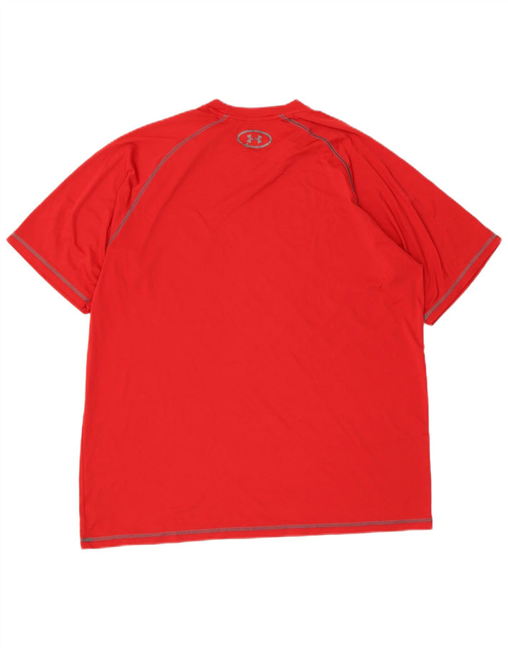 UNDER ARMOUR Herren Heat Gear T-Shirt Top Large Rot Polyester