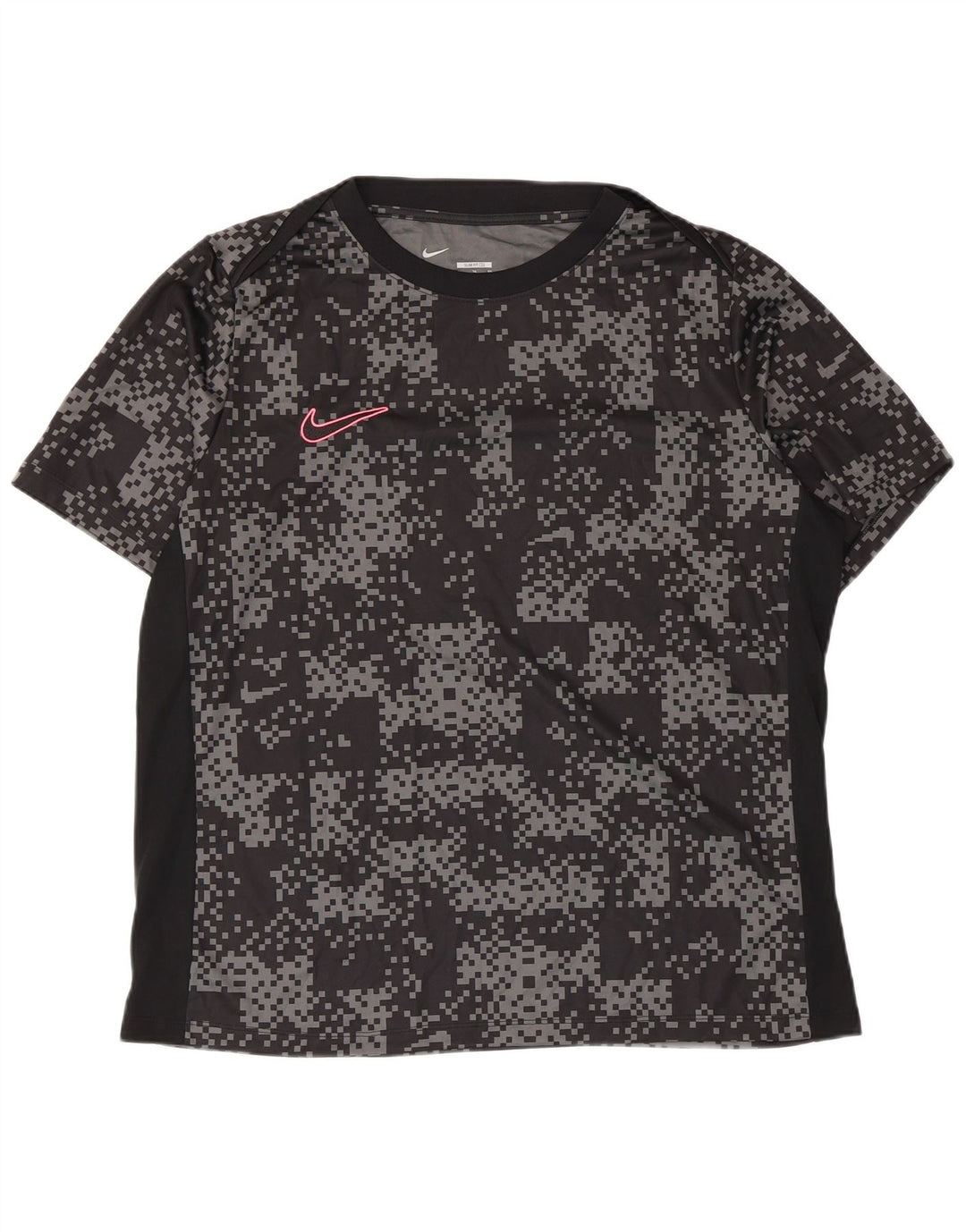 Nike Herren Dri Fit Slim T-Shirt Top XL Schwarz Geometrisch Polyester