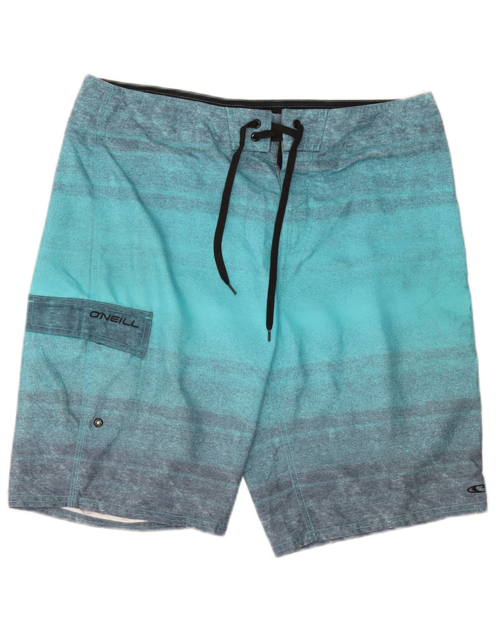 O'Neill Herren-Badeshorts aus mitteltürkis gestreiftem Polyester