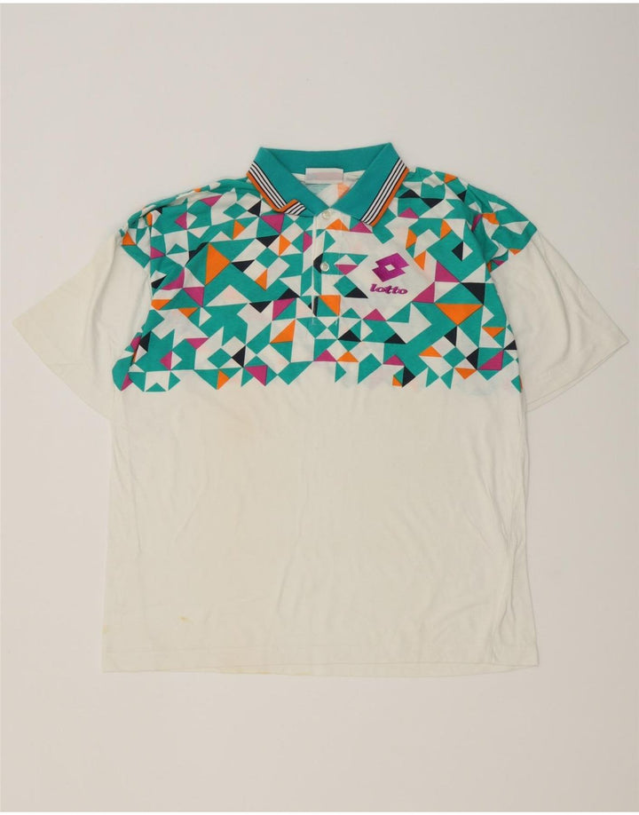 Lotto Herren-Poloshirt, groß, weiß, geometrisch