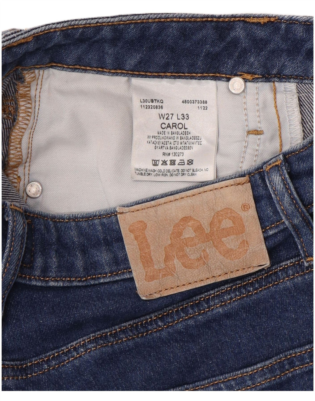 Lee Damen Carol Slim Jeans W27 L29 Blaue Baumwolle