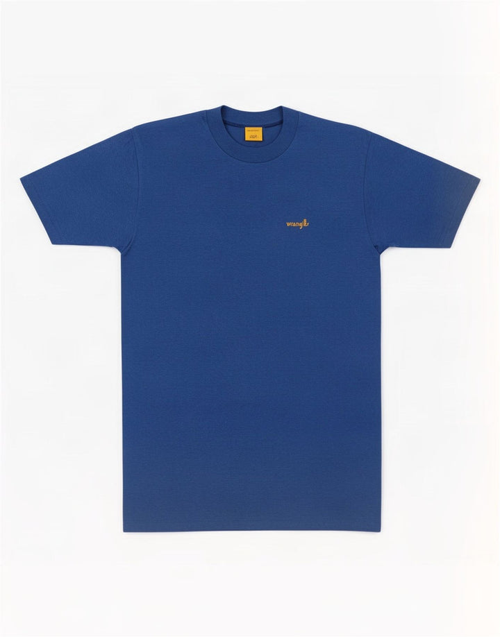 Wrangler Herren T-Shirt Top Large Blau Baumwolle