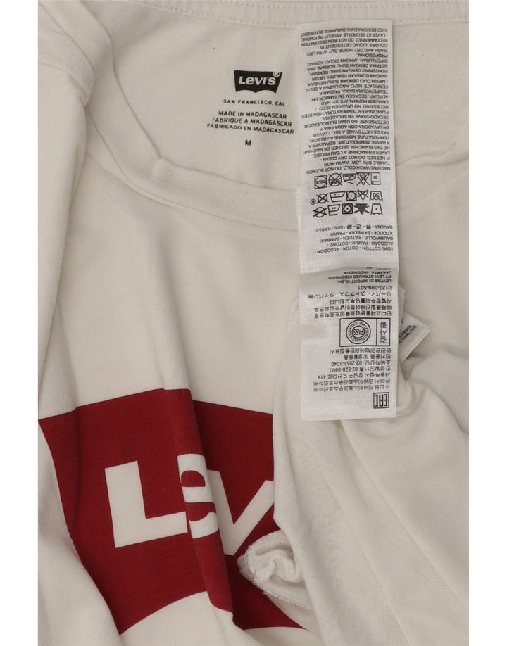 LEVI'S Mens Graphic T-Shirt Top Medium White Cotton