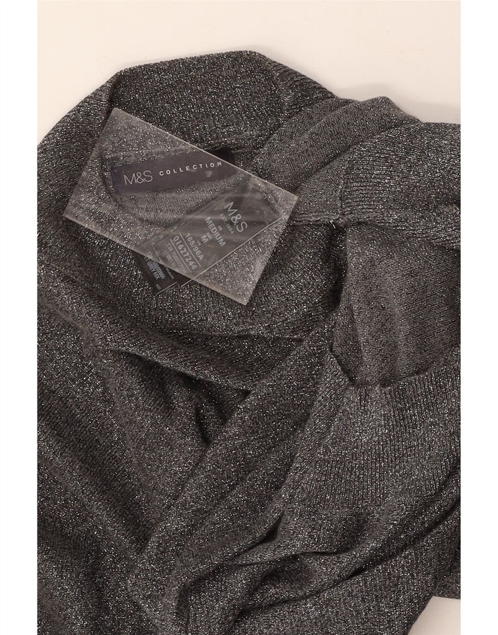 MARKS & SPENCER Womens Turtle Neck Jumper Sweater UK 14 Medium Grey Vintage Marks & Spencer and Second-Hand Marks & Spencer from Messina Hembry 