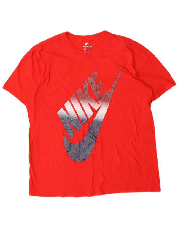 Nike Herren Athletic Cut Graphic T-Shirt Top XL aus roter Baumwolle