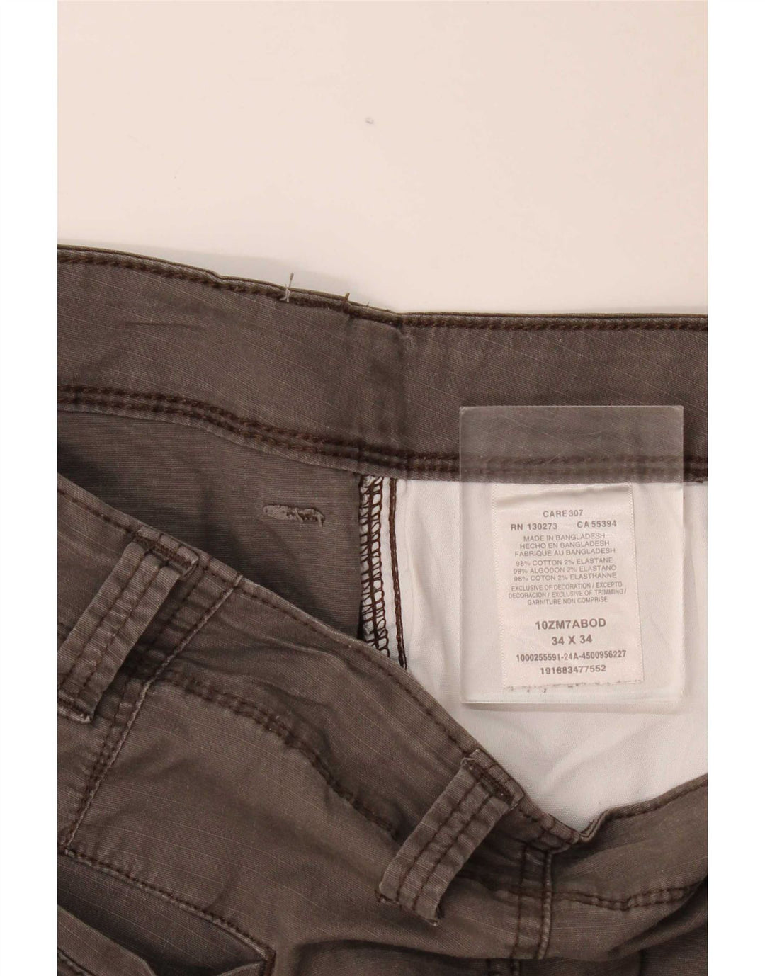 Wrangler Herren gerade Cargohose W34 L34 graue Baumwolle