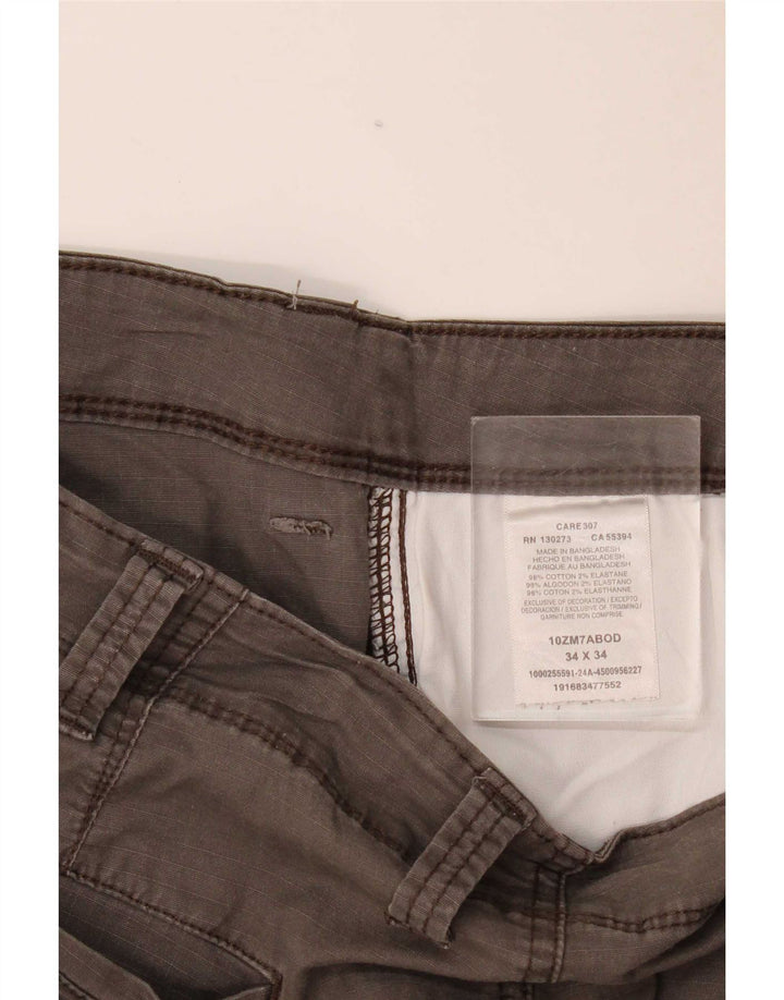 Wrangler Herren gerade Cargohose W34 L34 graue Baumwolle