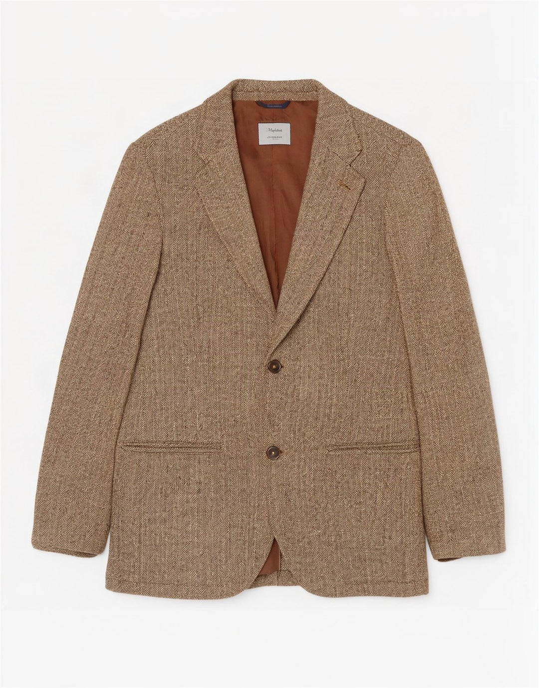 Gap Herren-Blazer mit 2 Knöpfen, UK 36, klein, braunes Fischgrätmuster aus Polyamid