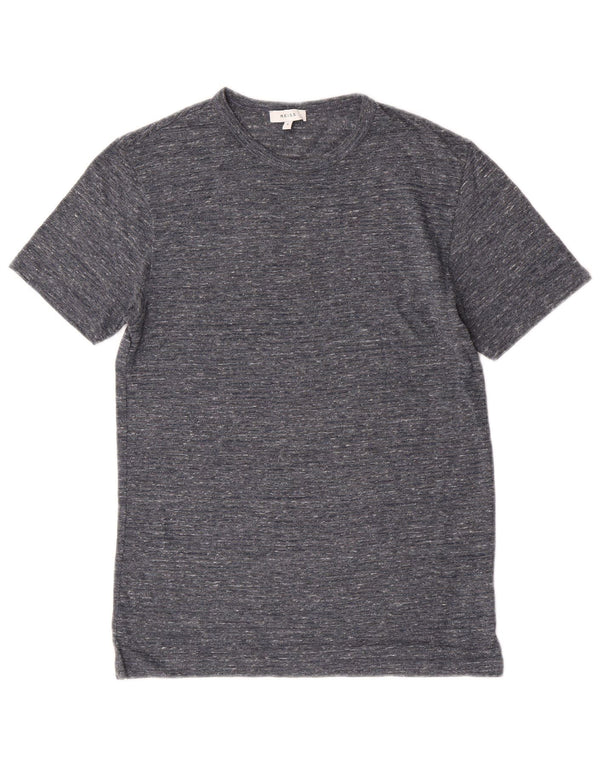 Reiss Herren-T-Shirt-Oberteil, kleines, grau meliertes Polyester