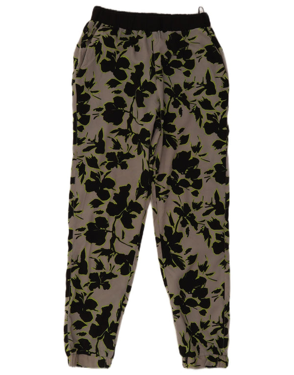 Topshop Damen Joggers Freizeithose UK 8 Small W28 L27 Grau geblümt