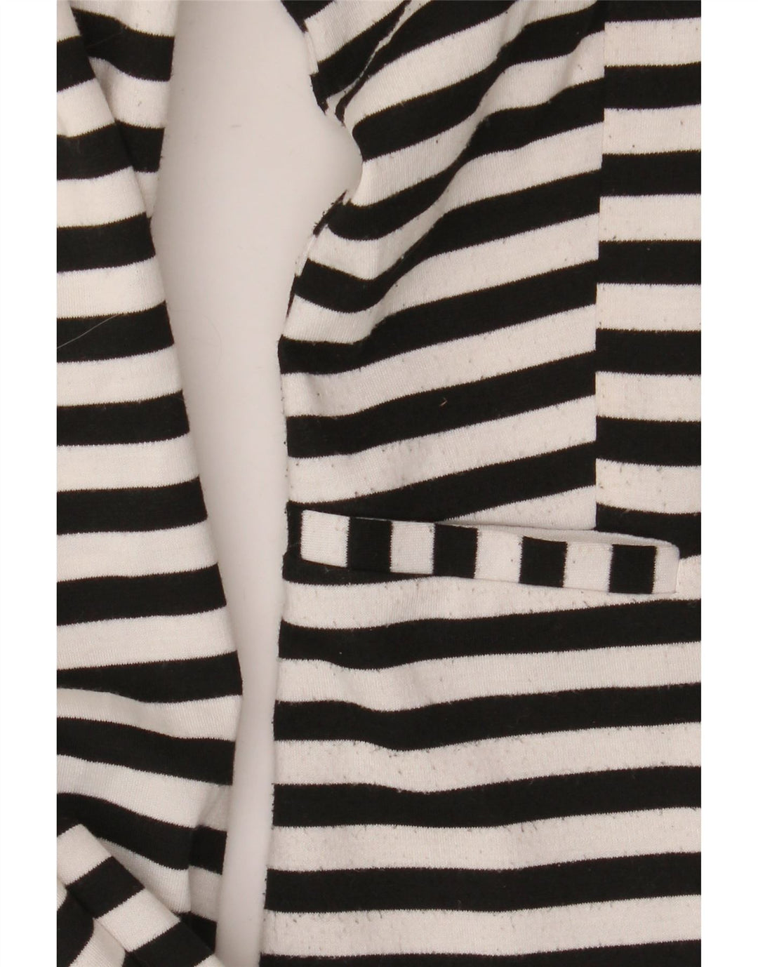 Marks & Spencer Damen-Cardigan-Oberteil, Gr. 8, Größe S, schwarz, gestreift, Polyester