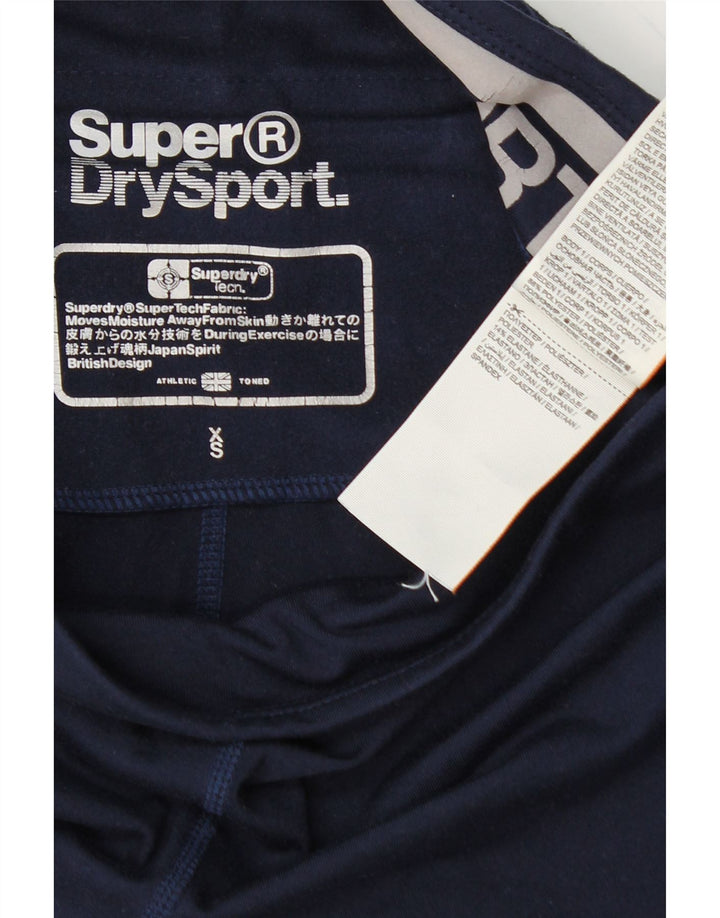 SUPERDRY Damen Grafik-Leggings UK 4 XS Marineblau Polyester