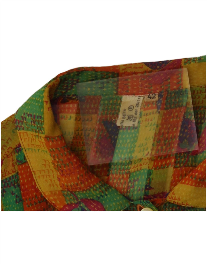 VINTAGE Damen Hemdbluse IT 42 Medium Mehrfarbig Patchwork