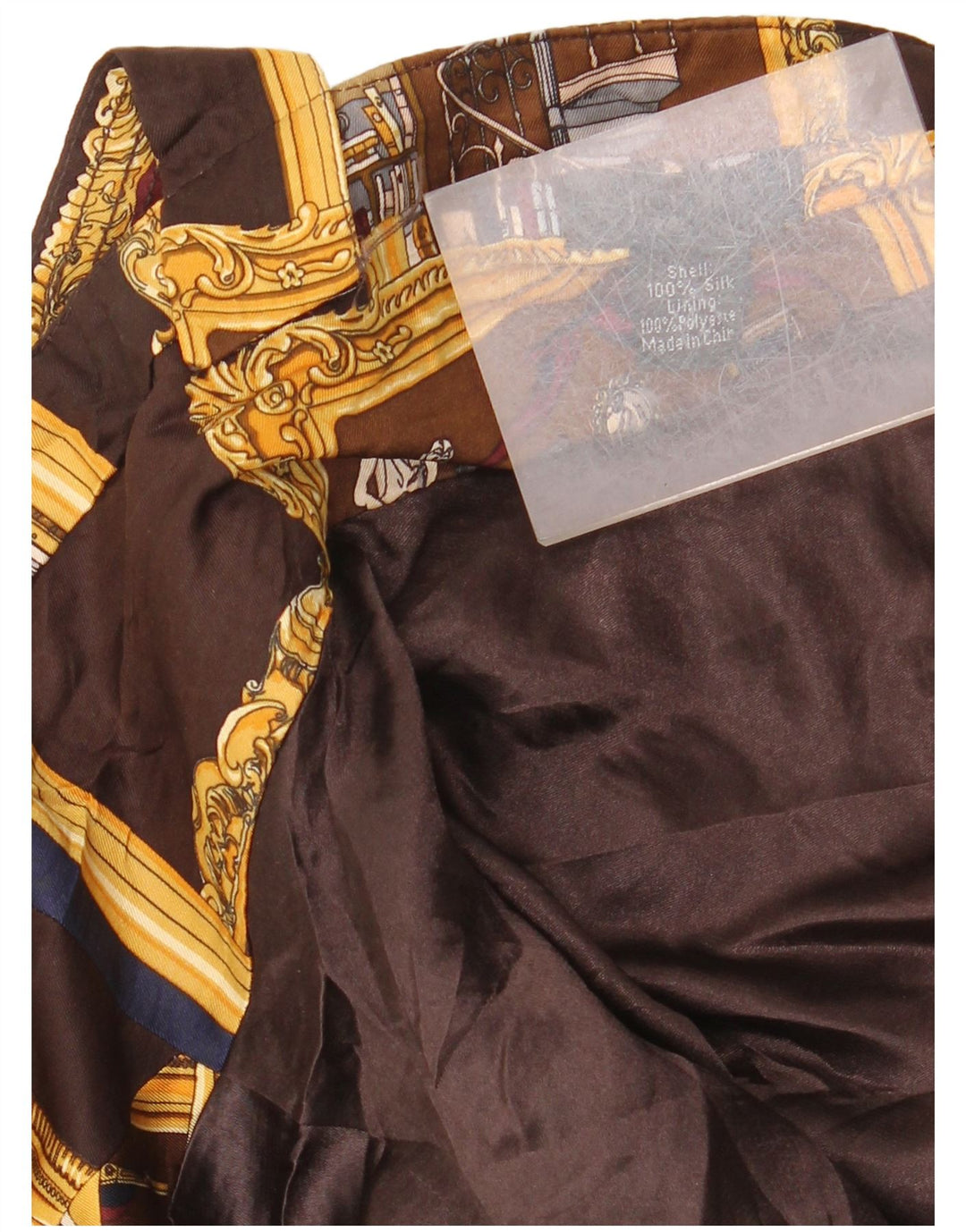 J. Crew Damen-Neckholderkleid mit abstraktem Muster, US 6, mittelbraune Seide