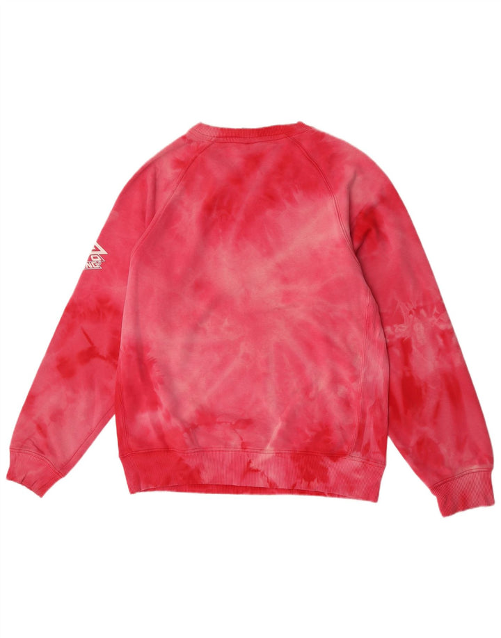 Umbro Herren Grafik-Sweatshirt-Pullover aus mittelrosa Batik-Baumwolle