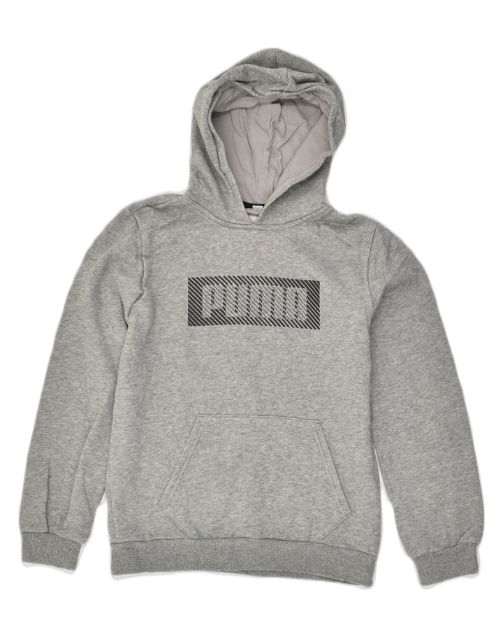PUMA Boys Graphic Hoodie Jumper 11-12 Years Grey Cotton | Vintage Puma | Thrift | Second-Hand Puma | Used Clothing | Messina Hembry 