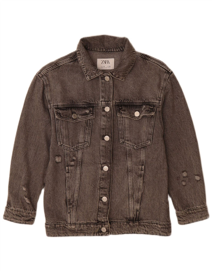 Zara Mädchen Jeansjacke 9-10 Jahre Grau