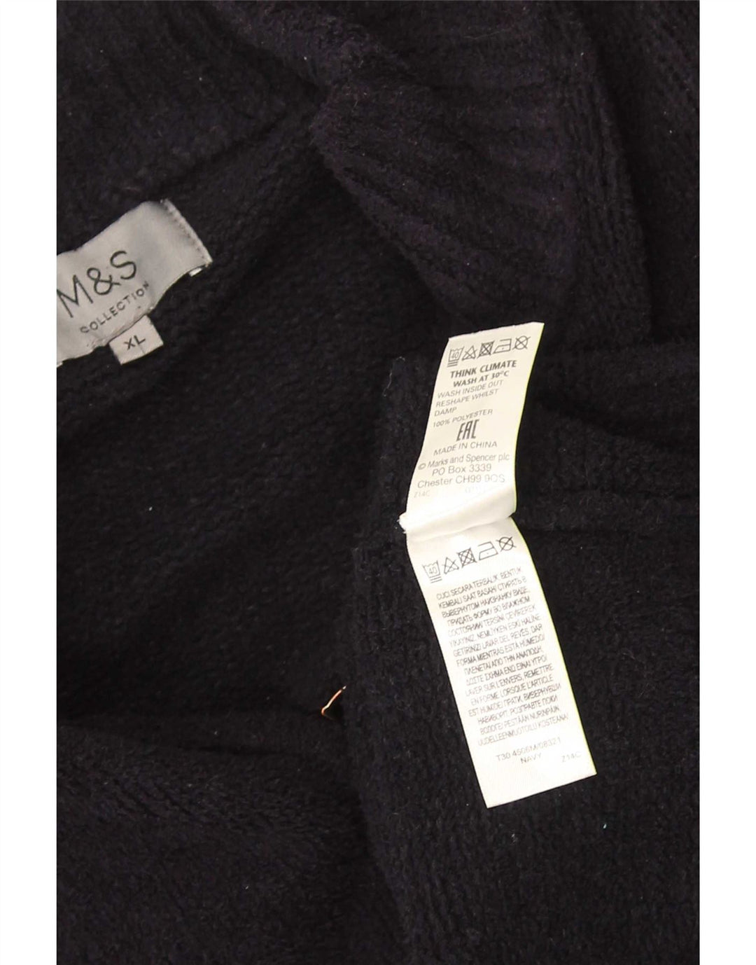 Marks & Spencer Herren Strickjacke XL Marineblau Polyester
