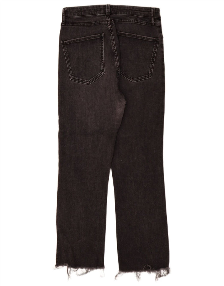 Zara Damen High Rise Straight Jeans EU 38 Small W28 L27 Grau