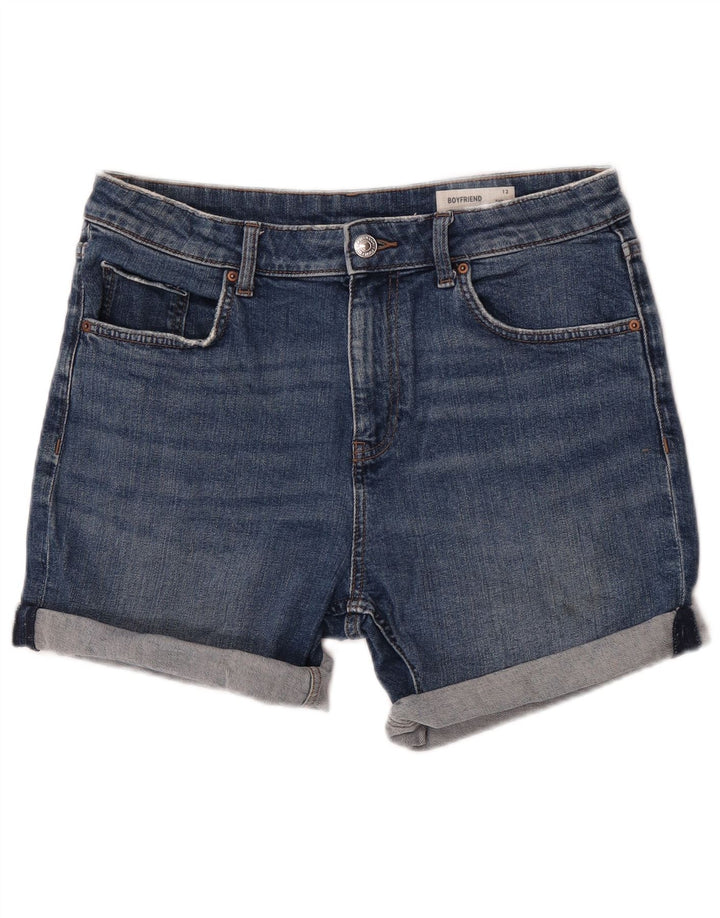 Marks & Spencer Damen Boyfriend-Jeansshorts UK 12 Medium W32 Blau