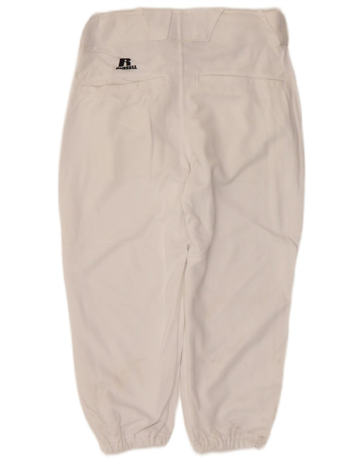 Russell Athletic Damen Jogger-Caprihose, Größe S, W26, L17, Weiß