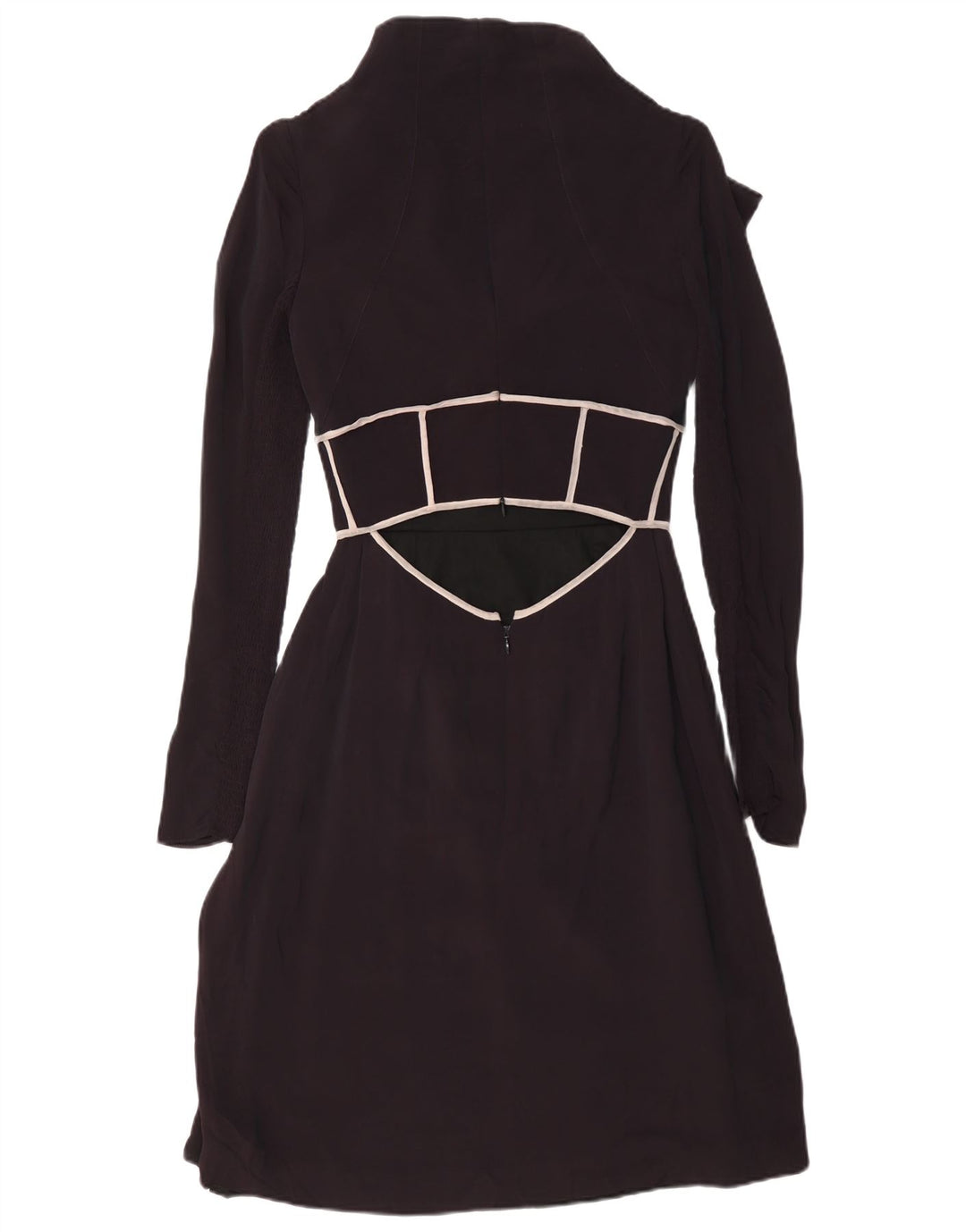 Vintage Damen Langarm Maxikleid IT 40 Small Schwarz