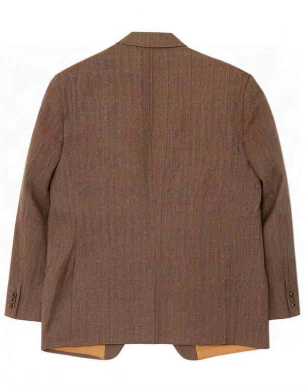 Magee Mens 2 Button Blazer Jacket UK 46 3XL Grey Herringbone New Wool