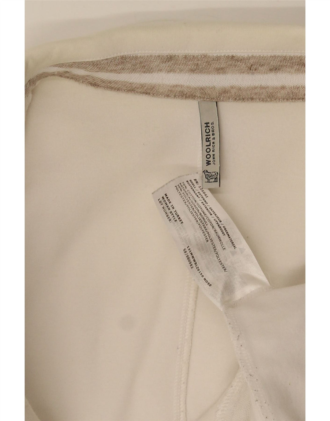 Woolrich Damen-Blazerjacke mit 3 Knöpfen, UK 10, Größe S, weiße Baumwolle