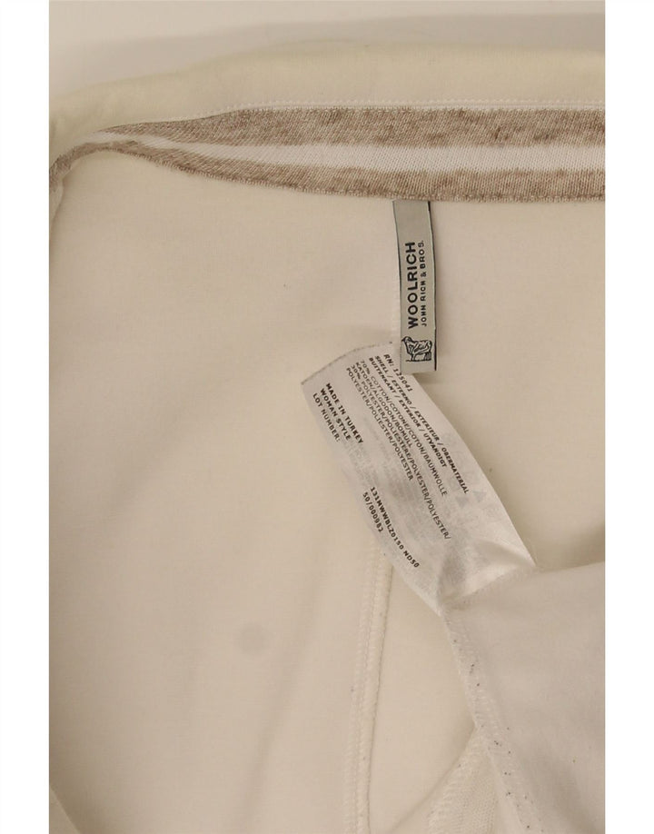 Woolrich Damen-Blazerjacke mit 3 Knöpfen, UK 10, Größe S, weiße Baumwolle