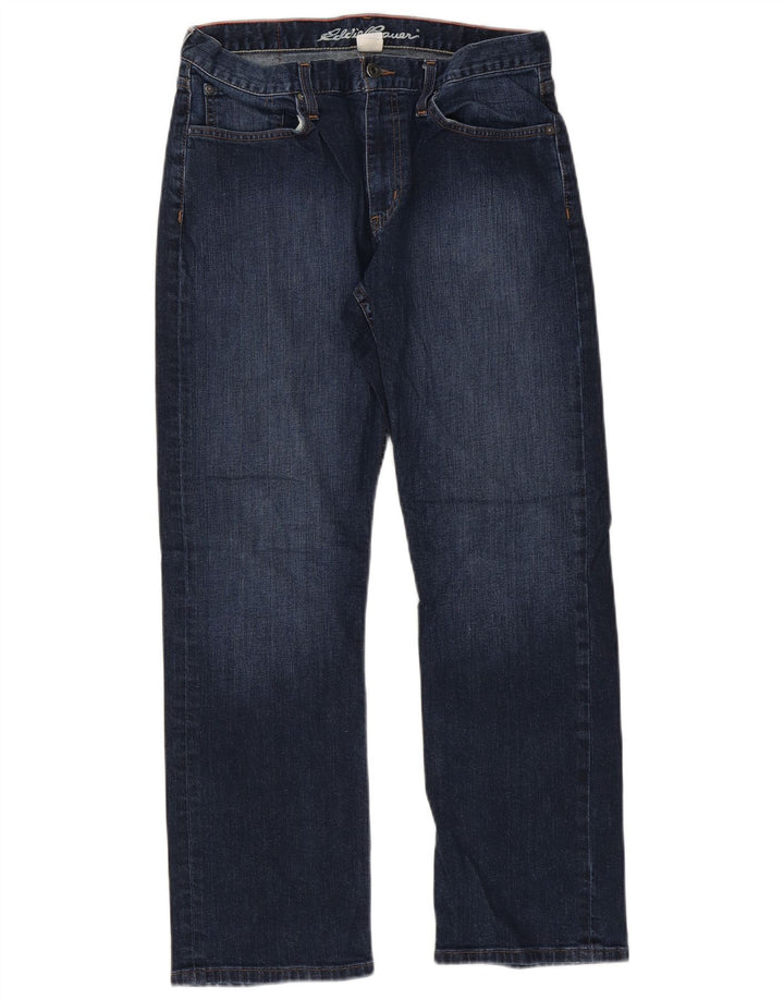 Eddie Bauer Herren Straight Jeans W32 L30 Blaue Baumwolle