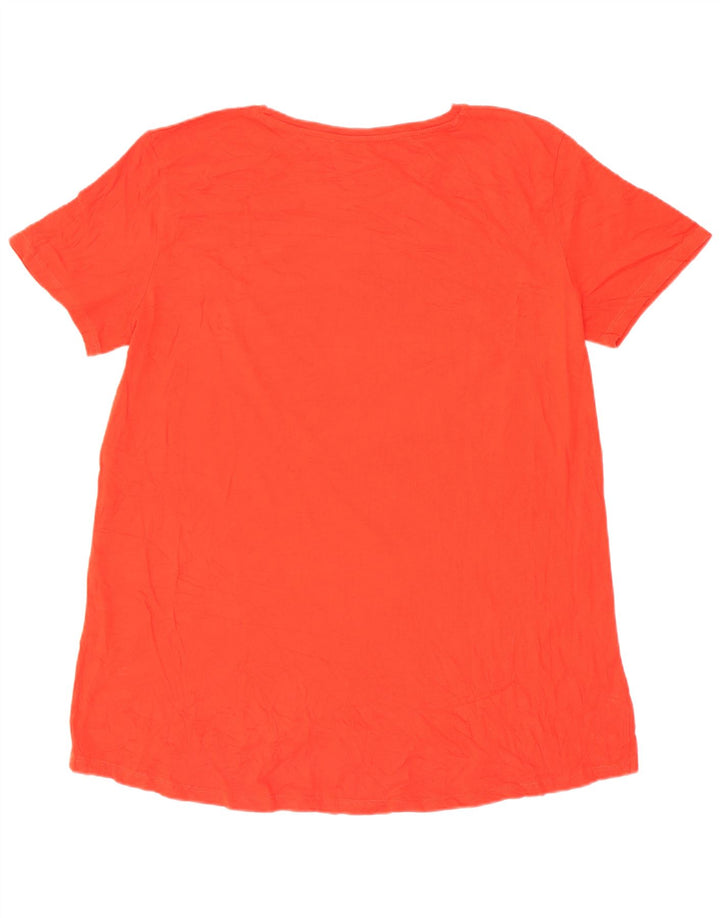 Zara Damen T-Shirt Top UK 14 Mittelrote Baumwolle